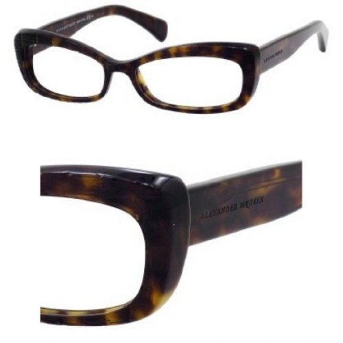 Alexander McQueen AMQ 4203 086 AMQ 4203 Eyeglasses Brown 52mm Women