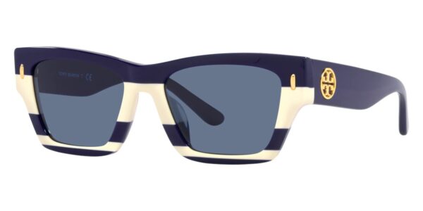 Tory Burch TY7169U 189580 Sunglasses Navy Ivory Stripes 52mm Women