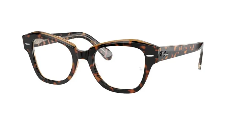 Ray-Ban RX5486 State Street Eyeglasses Havana Transparent Brown 46mm Unisex