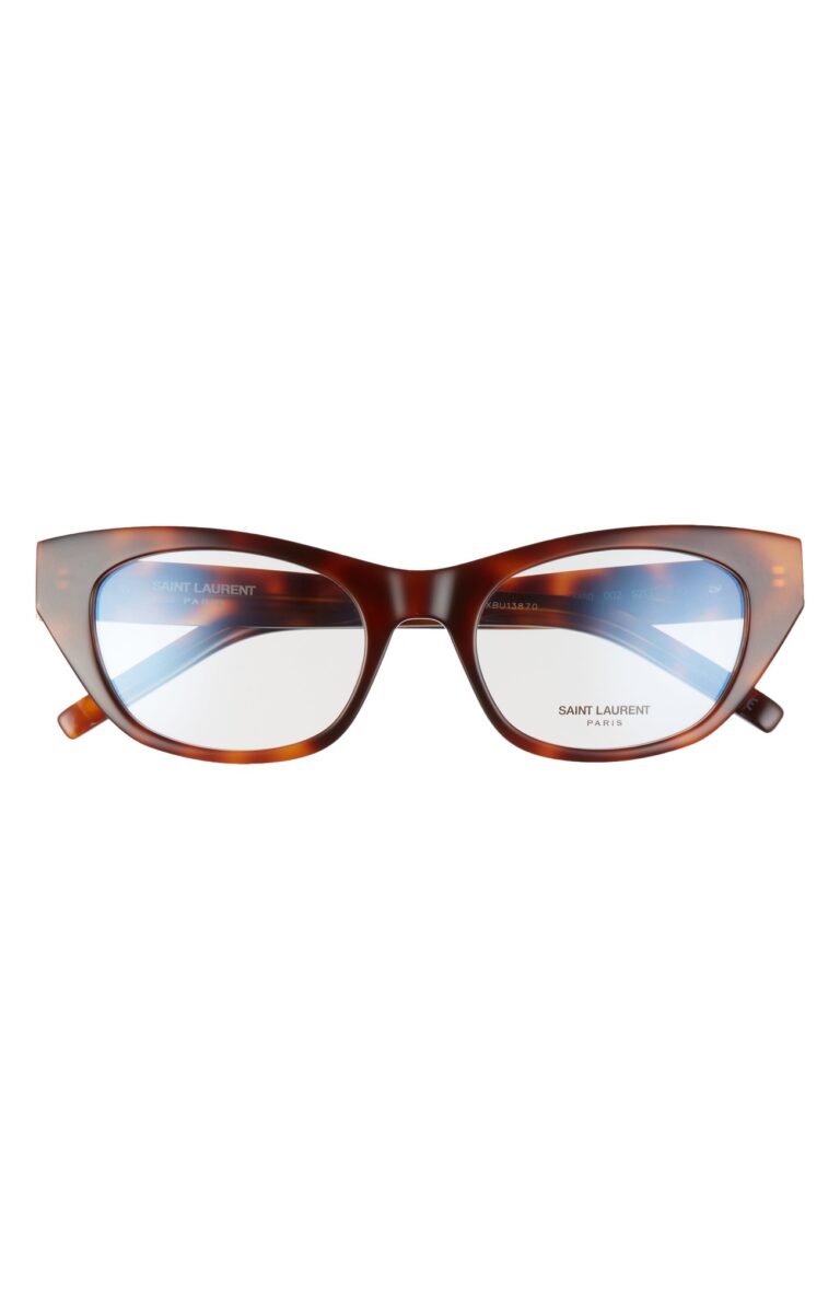 Saint Laurent SLM80 002 SL M80 Eyeglasses Brown 52mm Women