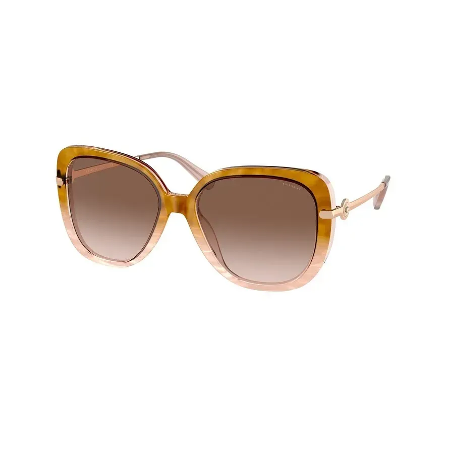 Coach HC8320 565294 Sunglasses Peach Tortoise Grad | Lens & Luxe