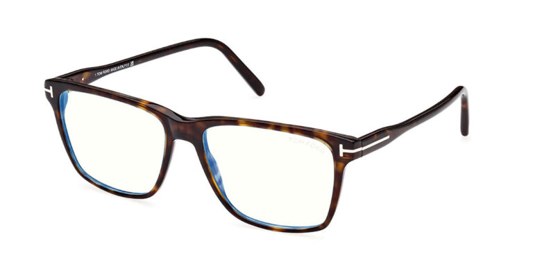Tom Ford TF5817-B ECO 052 FT5817-B Blue-Light Block Eyeglasses Brown 56mm Men