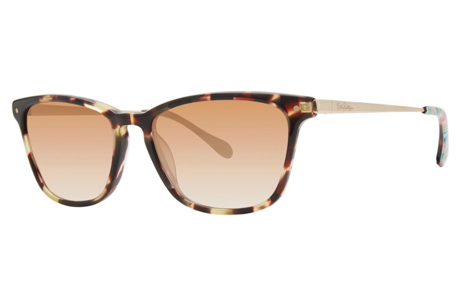 Lilly Pulitzer 9C1 Martinique Sunglasses Gold Tort... | Lens  display picture 3