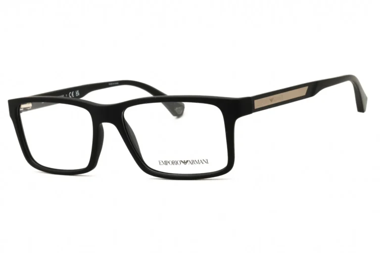Emporio Armani EA3038 5063 Eyeglasses Black Rubber 54mm Unisex
