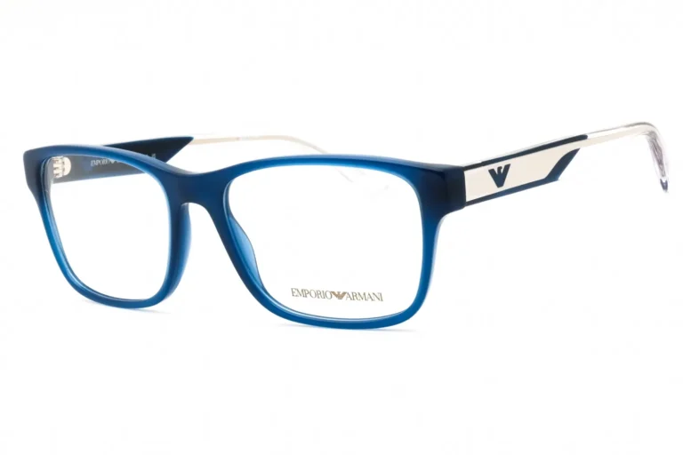 Emporio Armani 0EA3239 6092 Eyeglasses Shiny Opaline Blue 55mm Men