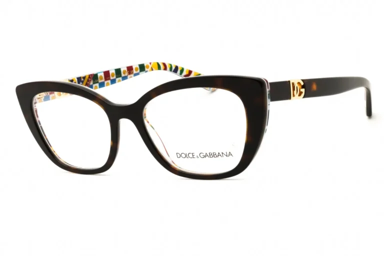 Dolce & Gabbana 0DG3398 3217 Eyeglasses Dark Tortoise On Carretto Print 54mm Women