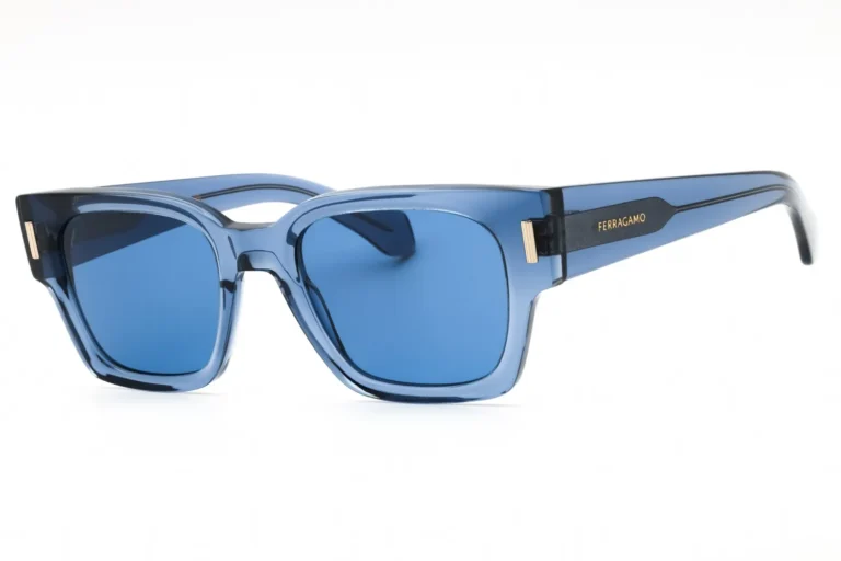 Salvatore Ferragamo SF2010S 432 Sunglasses Transparent Blue 52mm Men