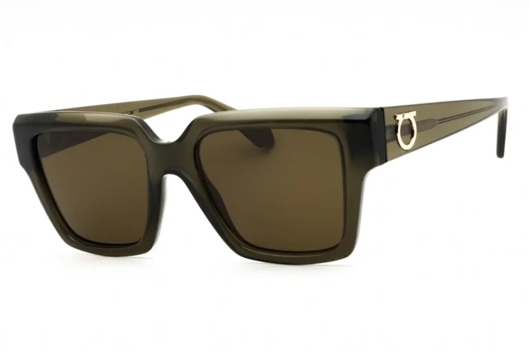 Salvatore Ferragamo SF2014S 320 Sunglasses Transparent Khaki 54mm Women