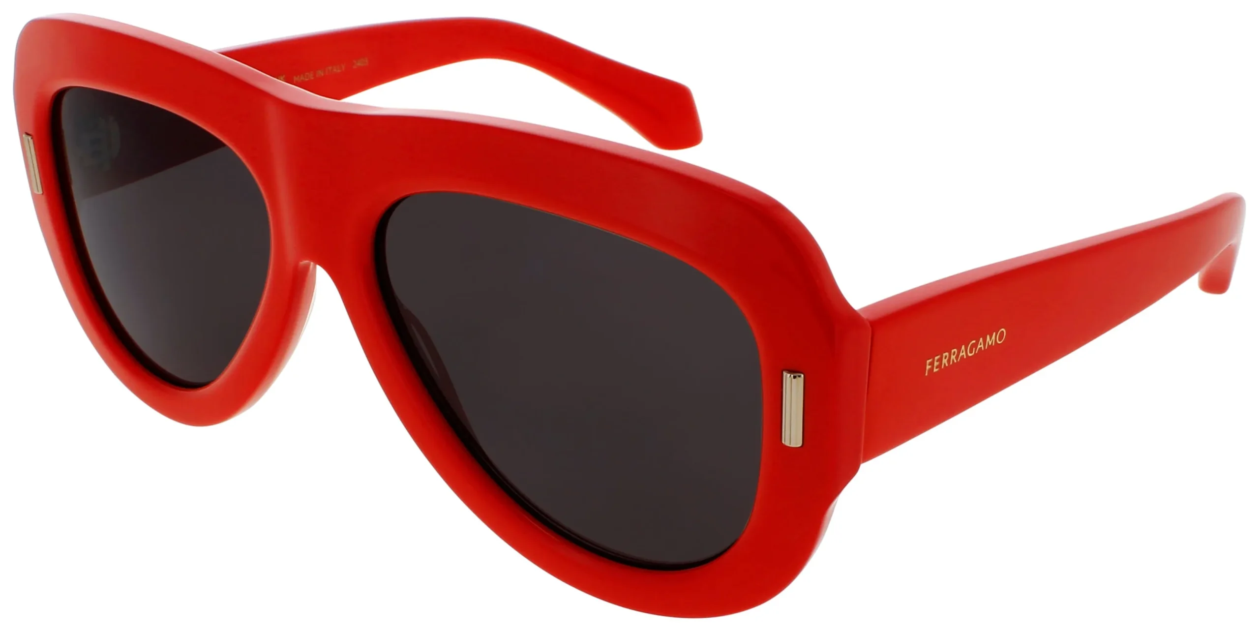 Ferragamo Thick-Rimmed Pilot Sunglasses SF2029SE 600 Red 57mm Ferragamo SF2029SE 240 - Tortoise Sunglasses | LookerOnline main image 3
