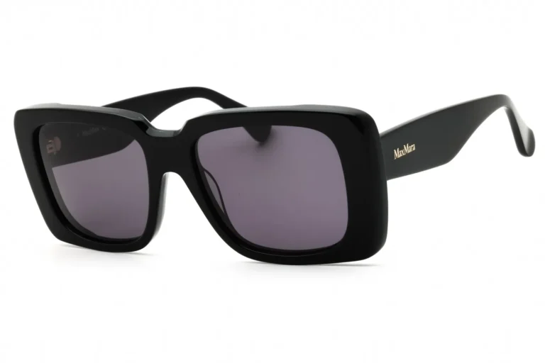 Max Mara MM0091 01A Sunglasses Shiny Black 53mm Women