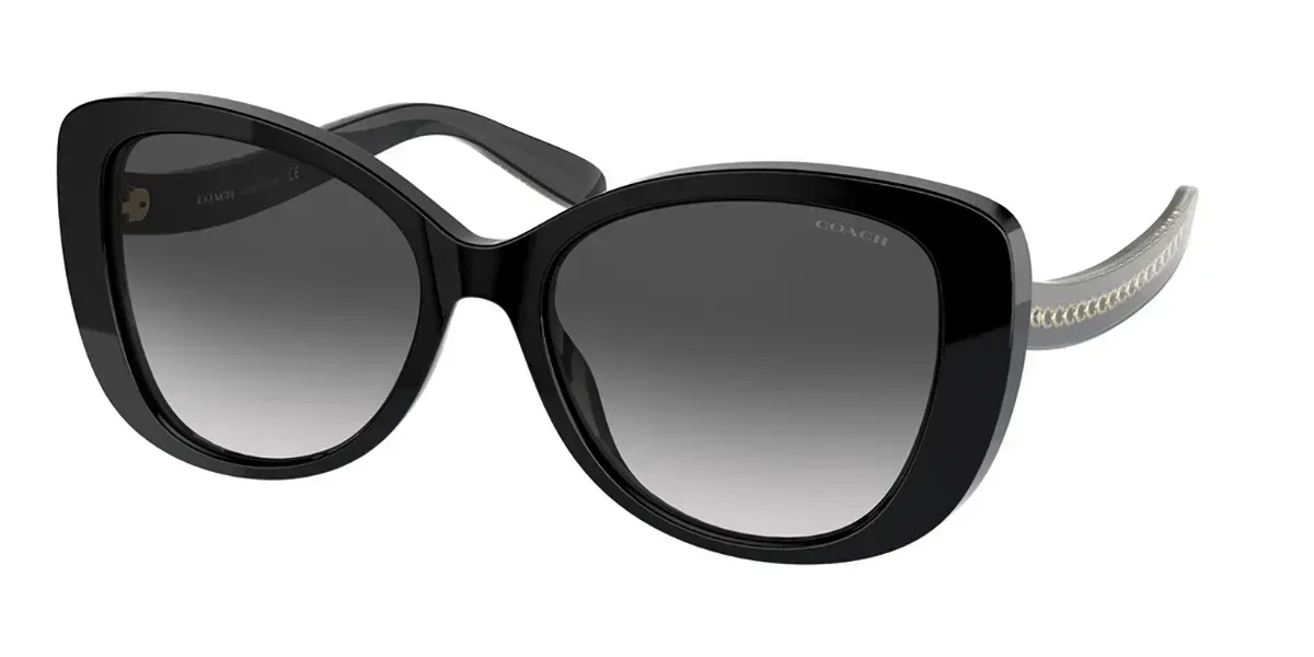 Coach HC8322F 50028G Sunglasses Black 56mm Women | Lens & Luxe