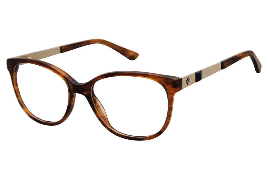 Ann Taylor At347 C01 Brown Horn Authentic Eyeglasses 52-17-135 Ann Taylor AT347 C01 Eyeglasses Women main image 3
