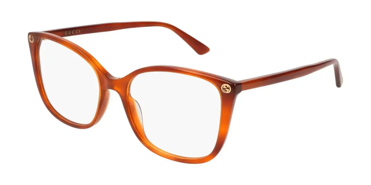 Gucci GG1450O 002 Eyeglasses Havana 53mm Women | Lens & Luxe