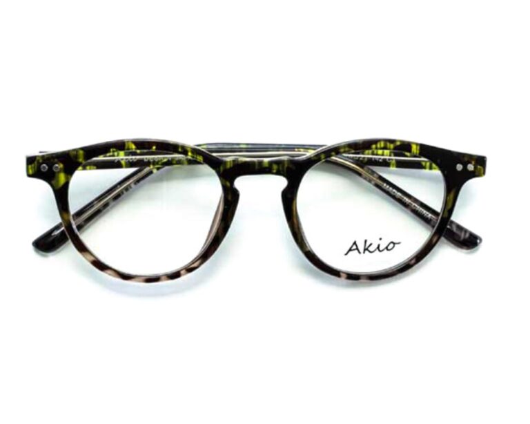 Akio A104 C1 Eyeglasses Green Demi Tortoise 46mm Unisex