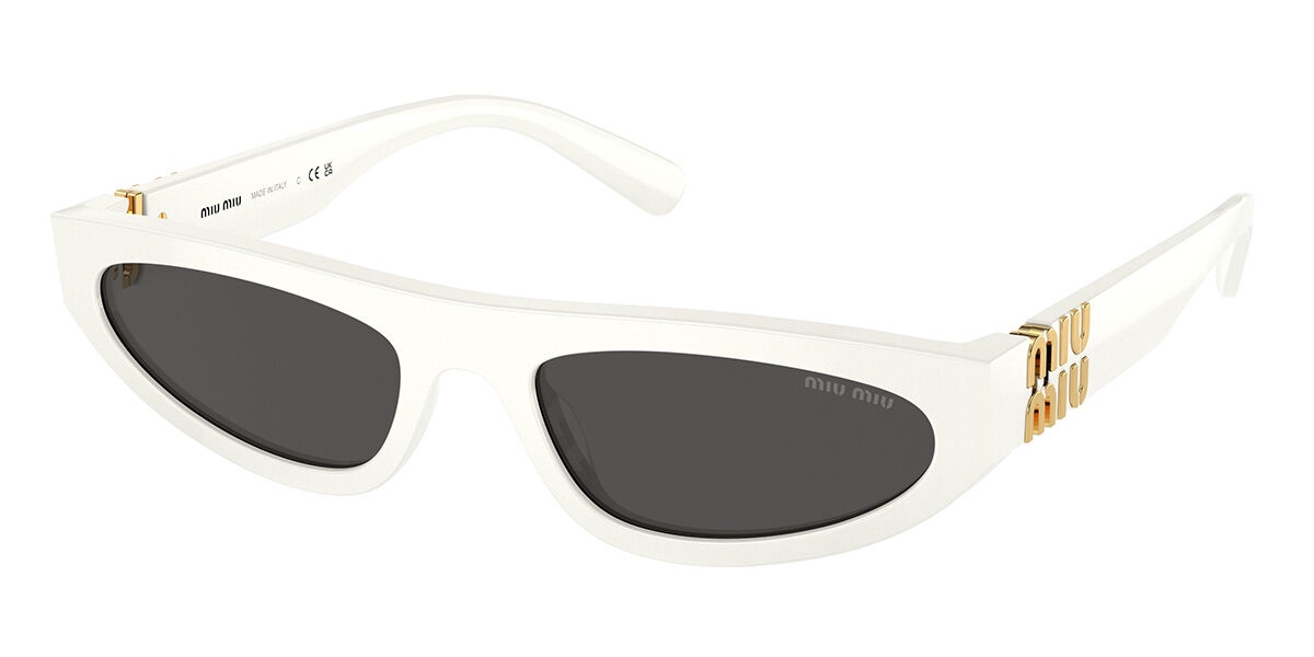 Miu Miu Sunglasses SMU07Z 142-5S0 White Ivory Gold Frames with Dark Grey Lenses Miu Sunglasses SMU07Z 142-5S0 White Ivory Gold Frames with  main image 4
