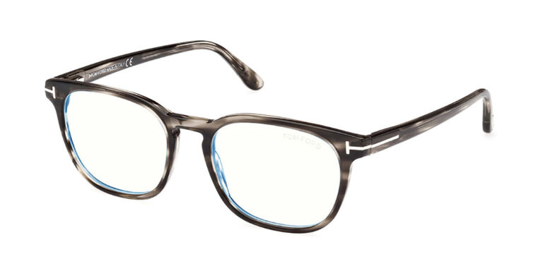 Tom Ford TF5868-B 020 FT5868-B Blue-Light Block Eyeglasses Gray 53mm Unisex