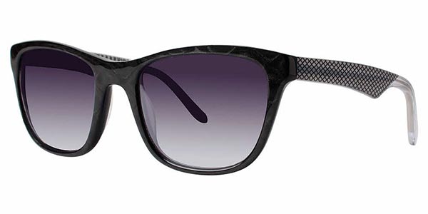 Vera Wang Sunglasses V438 BK Black Clear Cat Eye Frames w Purple Mirrored Lenses Vera Wang Women main image 4